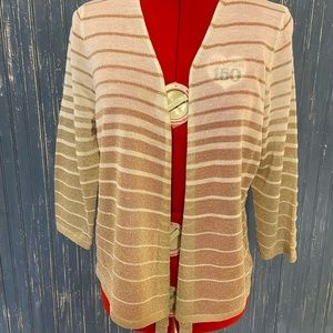 NWT Chicos size 1 shimmer convertible cardigan